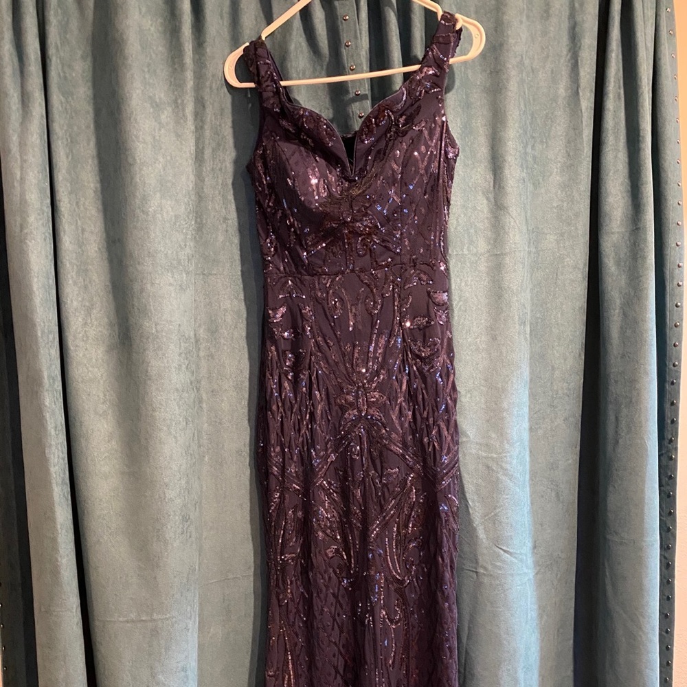 Navy Blue Sequin Dress